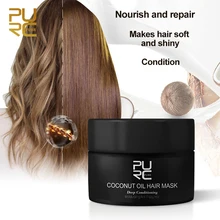Mascarilla para el cabello Natural con aceite de coco, 50ML, nutre y mantiene el cabello dañado y dañado, textura mejorada, TSLM2