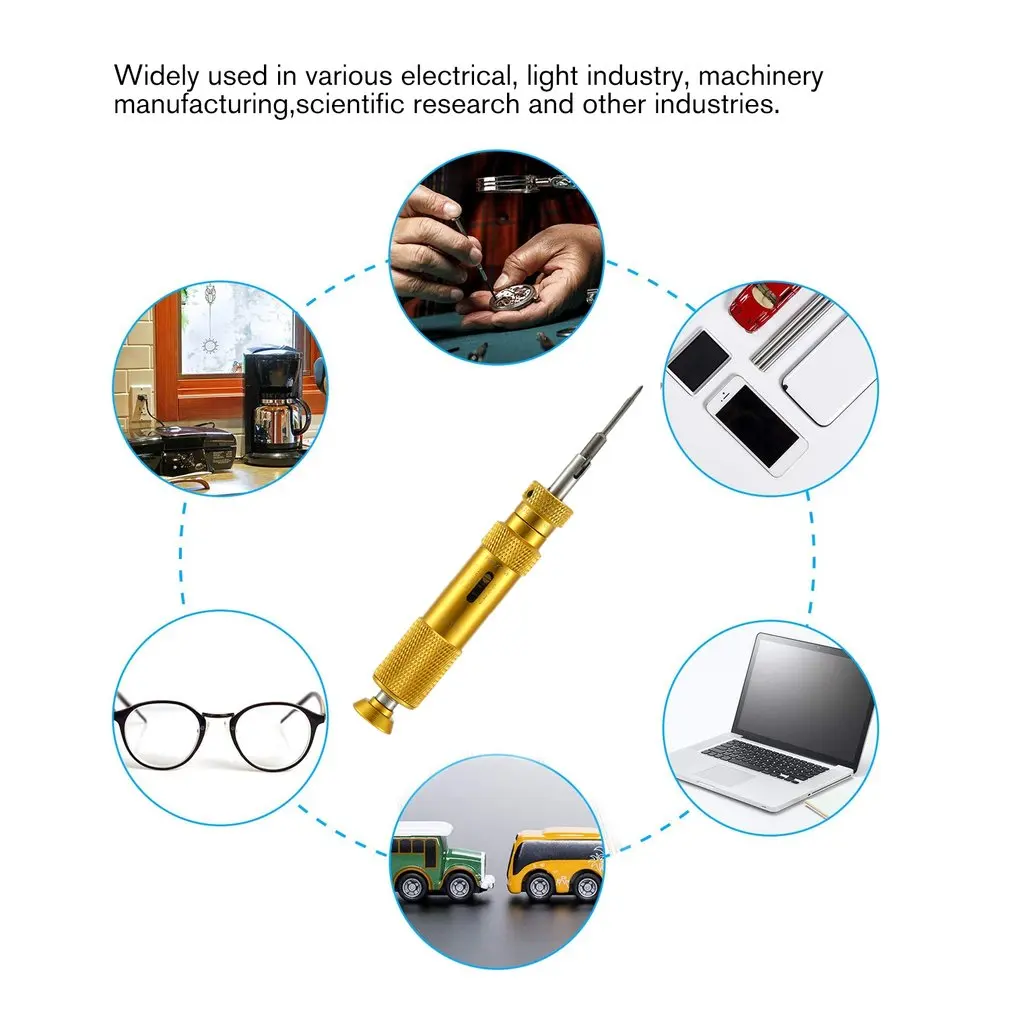 Idling Prefabricated Type Preset Torque Screwdriver LTDK-1.5 0.1-1.5 Kgf.cm with 2 Screw Driver Bits High Precision Tool Gold