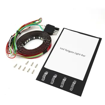 

60 Inch Double LED Tailgate Side Bed Light Bar Strip Sequential Amber Turn Signal Red/White Reverse Stop for Pickup SUV