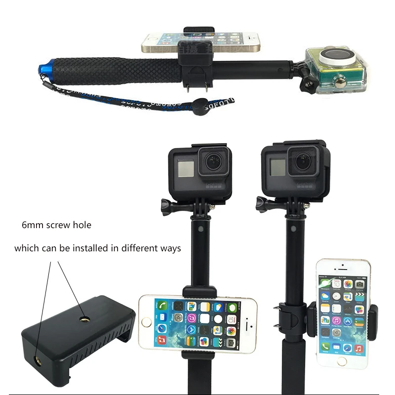 Портативная ручная селфи палка раздвижной монопод для GoPro Hero 8 7 6 5 4 Session Yi 4K Sjcam Eken