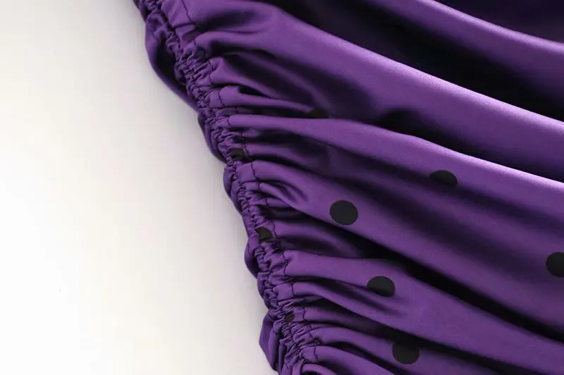 Винтаж горошек лиловый слинг сексуальное платье Для женщин шнурок драпированный обтягивающий мини платье романтическое платье без рукавов с открытой спиной Вечерние платья