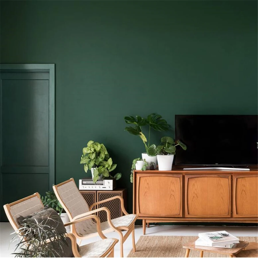 papel de parede New American retro pure color ink green wallpaper modern minimalist bedroom living room TV background wall paper газон green meadow american dream универсальный 10 кг