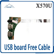 For Asus YX570U YX570UD X570U X570UD IO USB Headphone jack Board with cable