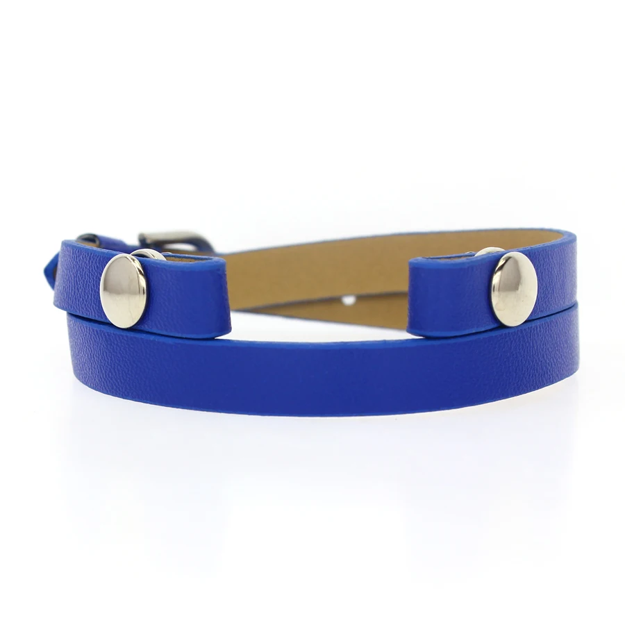 dark blue 10 шт ПУ кожаный браслет для обертывания подходит для магнитного медальона Heirloom лицо обертывание медальон браслет - Окраска металла: dark blue
