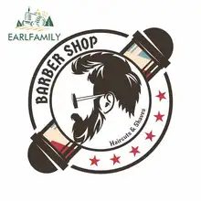 EARLFAMILY 13cm x 10.7cm Awesome Barber Shop Oem Funny Car Stickers RV VAN 3D DIY Fine Decal JDM Vinyl Truck Trunk Graphics