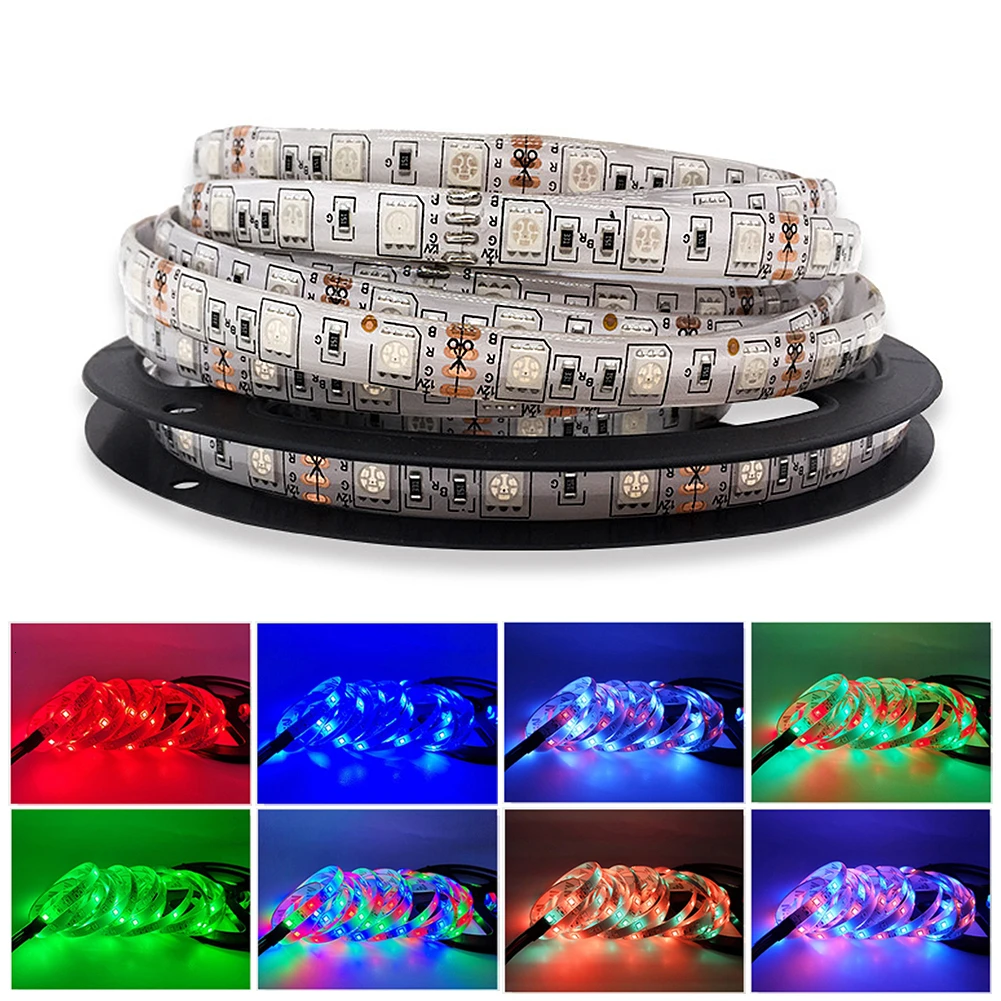 Светодиодная лента, светильник Rgb 5050 Smd 3528, гибкая лента, 25 цветов, водонепроницаемая лента 10 м, диод постоянного тока 12 В, адаптер дистанционного управления, вилка стандарта США, ЕС, Великобритании