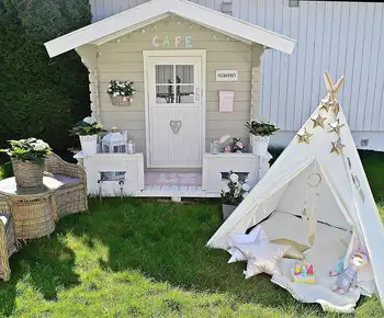 

Play-Tent Canvas Sleeping Dome 130cm Teepee House Wigwam Room Children's Tent Game-House Tipi Triangle KidsTent Teepee