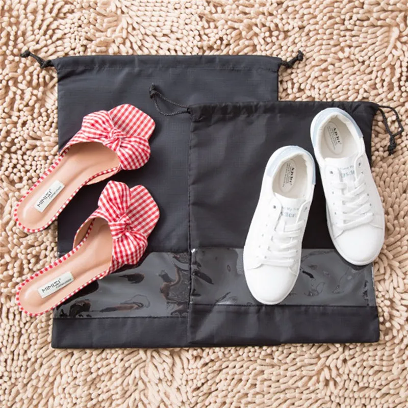 Портативный полезный мешок для обуви дорожный мешочек для хранения с длинным ремешком пылеотталкивающий мешок Полиэстеровые туфли