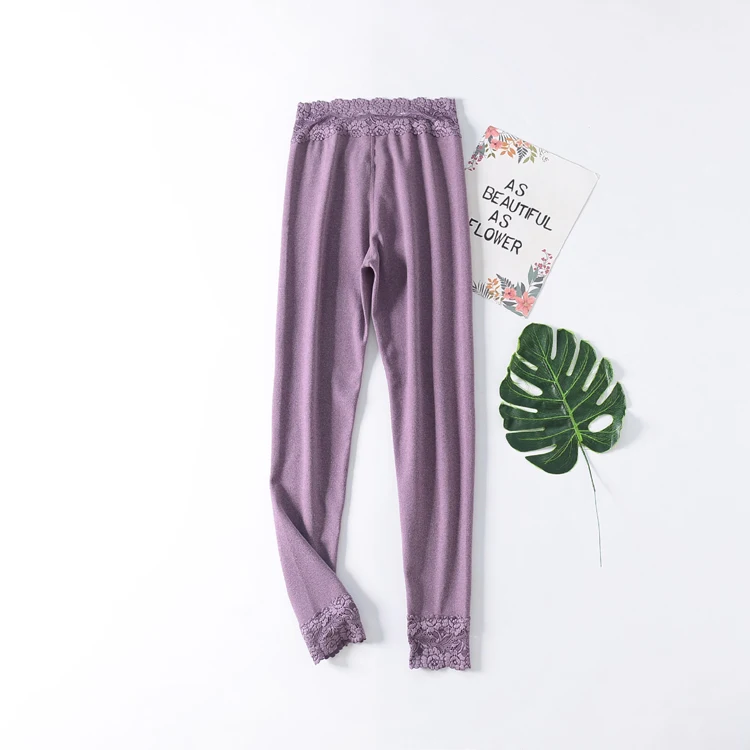 Purple Fdfklak M-XXL размера плюс, женские теплые штаны, штаны для сна, домашние штаны для женщин, Осень-зима, длинные штаны, пижамы, одежда для отдыха - Цвет: Purple