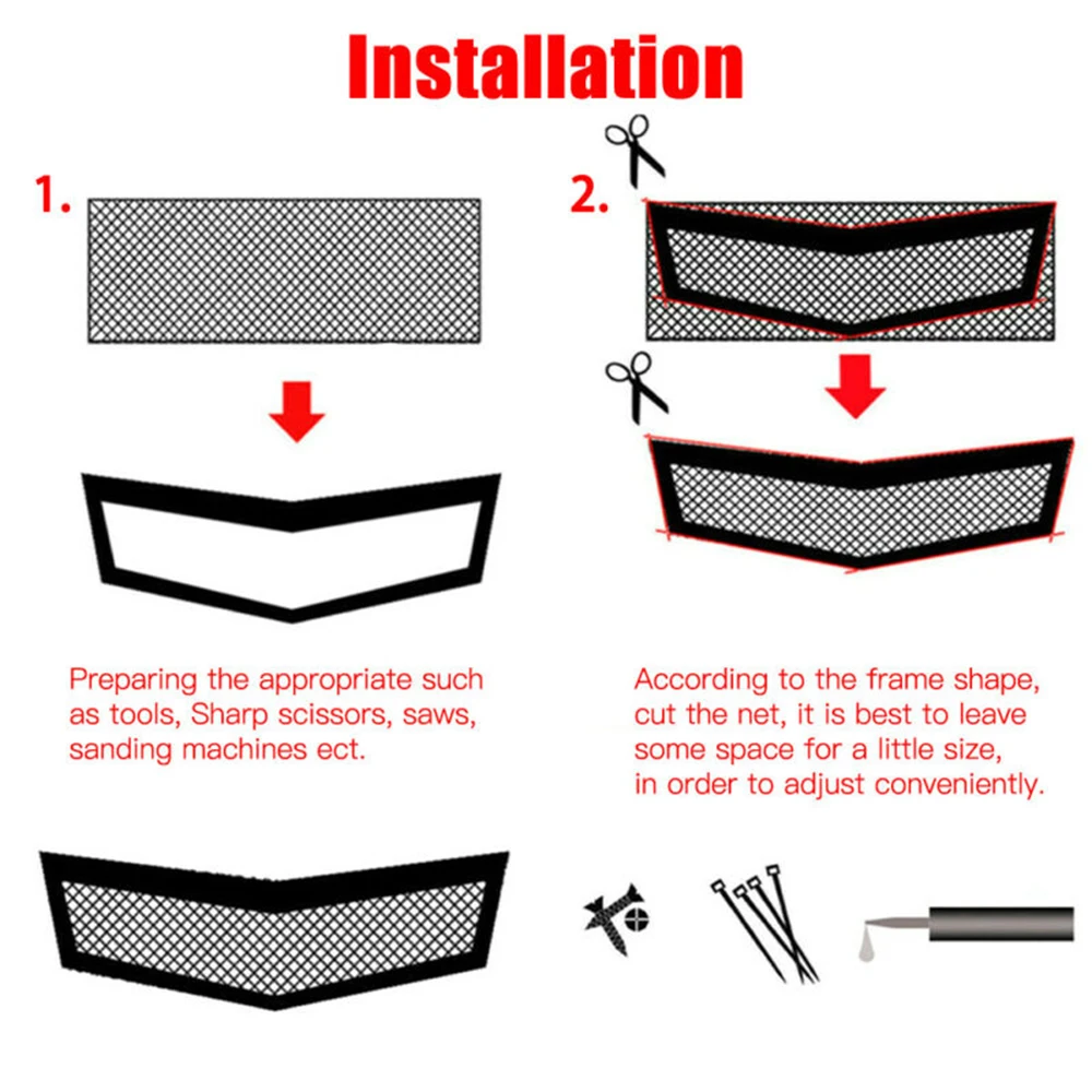 Алюминиевый сетчатый чехол для гриля, автомобильный бампер, крыло, капот, вентиляционный протектор, универсальный черный, мягкий, но прочный, легко резать и устанавливать