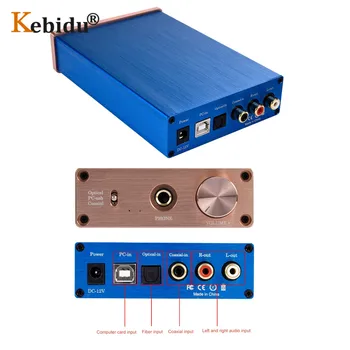 

HiFi 2.0 Digital Audio DAC Decoder Input USB/Optical/Coaxial RCA/Headphone Output DC 12V Power Adapter