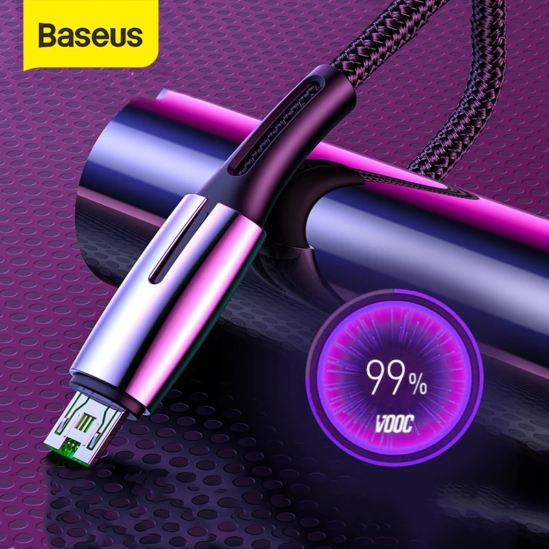 Кабель Baseus Micro USB для OPPO 4A VOOC кабель быстрой зарядки зарядный Samsung Xiaomi Redmi Note 4 5