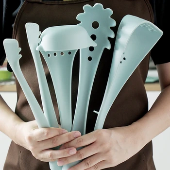 

4 Pcs Cooking Tools Set Nordic Nylon Cooking Tools Accessories Kitchen Utensils Set Soup Spoon Strainer Pasta Server Food Clip