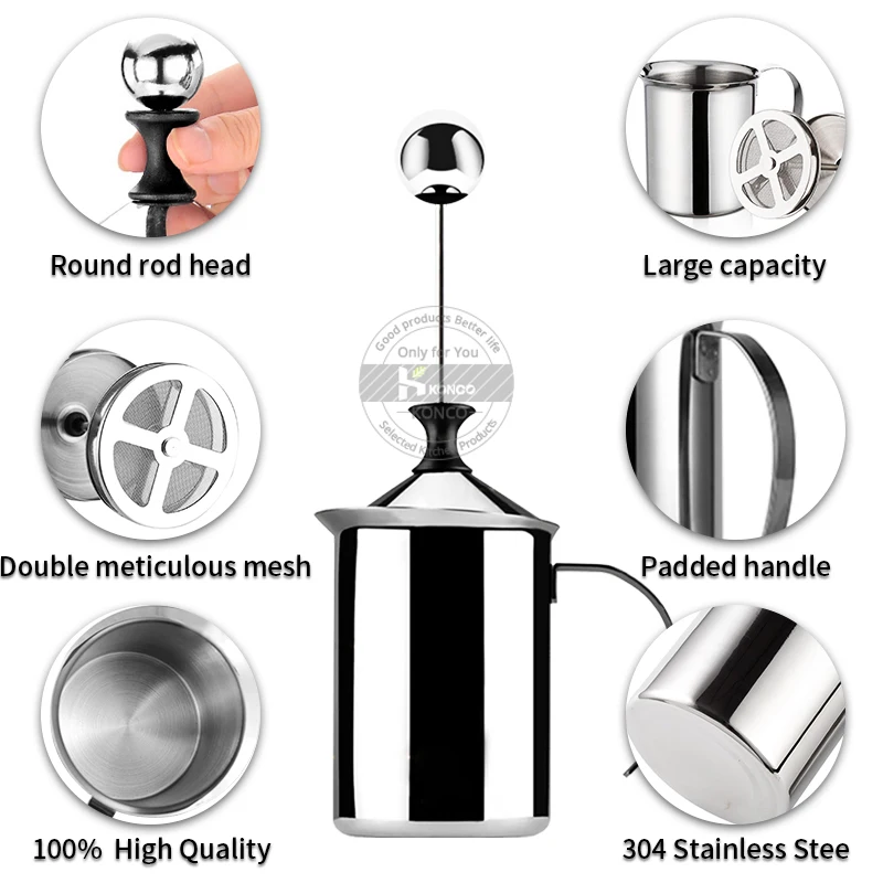 Handheld Milk Frother Portable and Powerful Foam Maker for Make Cappuccinos, Lattes, Bulletproof and Keto Coffee Handhel Handheld Milk Frother Portable and Powerful Foam Maker for Make Cappuccinos, Lattes, Bulletproof and Keto Coffee Handhel