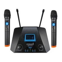 STARAUDIO 2 канала UHF Ручной беспроводной микрофон системы 2CH сценический церковный клуб KTV домашние вечерние микрофон караоке SMU-0217A