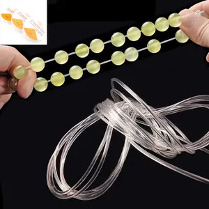 0.5mm x 100 m Clear Elastic Stretch Thread Crystal Beading Cord Bracelet Thread String Bead Cord Line Jewellery Making Cord Nylon Invisible Bead String for DIY Jewelry Necklace Bracelet Making