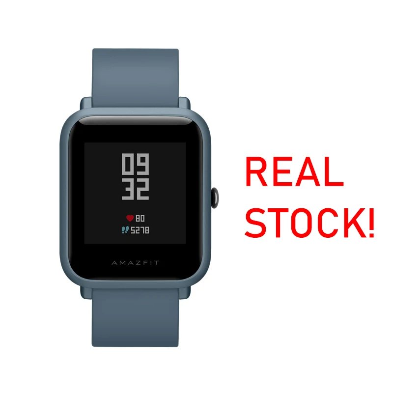 Blue - Real Stock Действительный ассортимент товаров! Глобальная версия Amazfit Huami Bip Lite 2 Xiaomi Смарт часы gps 45 дней батарея глонесс сердечного ритма умные часы - Цвет: Blue - Real Stock