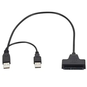 

USB 2.0 SATA 7+15Pin to USB 2.0 Adapter Cable For 2.5 HDD Laptop Hard Disk Drive Extension Cable For PC / Laptop Black