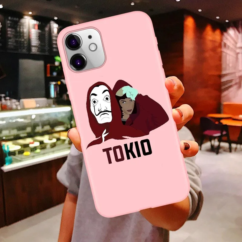 Чехол для iPhone 11 Pro Max Money Heist House Of papel для телефона iPhone 6S 6 7 8 Plus XS MAX XR x - Цвет: PINK TPU