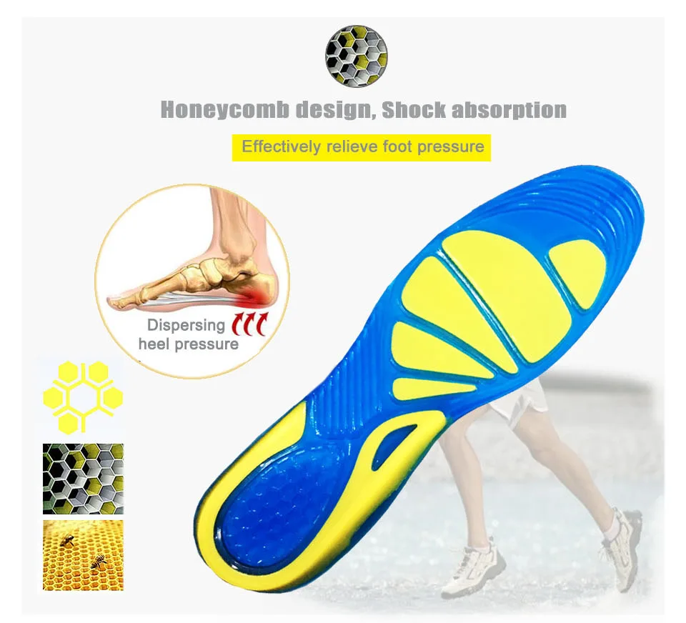 Shoe Inserts Men KOTLIKOFF Silicone Gel Insoles Orthotic Arch