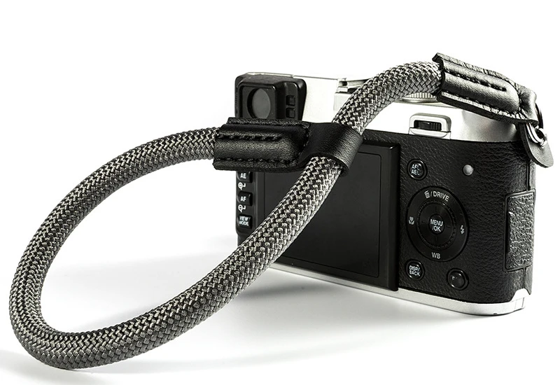 Ручной нейлоновый цифровой Камера наручный ремешок сцепление с поверхностью из Паракорда плетеный браслет для цифровой фотокамеры Fuji X-T20 T30 X-T1 X-T2 X-E3 X-T10 X-H1 X-A2 - Цвет: Gray