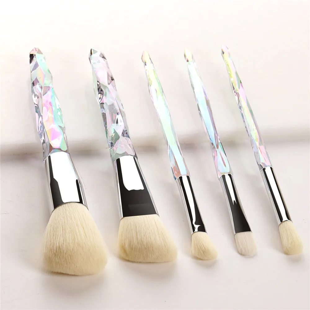 5Pcs Makeup Brushes set blue black crystal design handle eyeshadow brushes contour brush pinceaux maquillage T05078