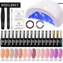 Modelones, 22 шт./лот, 48 Вт, светодиодная УФ лампа для ногтей, Набор лаков для ногтей, профессиональная лампа для ногтей, не впитывается, базовый гель, салонный уход; Ультрафиолетовый Гель-лак