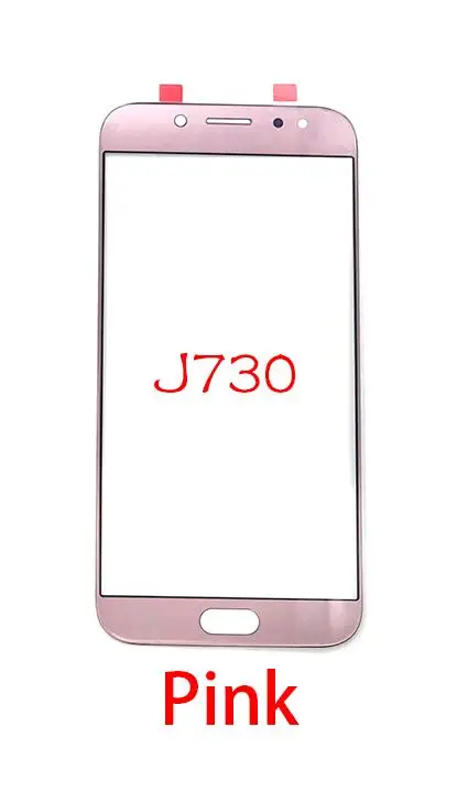 J7 2017 J730 pink For Samsung Galaxy J3 J5 J7 J330 J530 J730 Front Outer Glass Lens Cover Replacement - Color: J7 2017 J730 pink