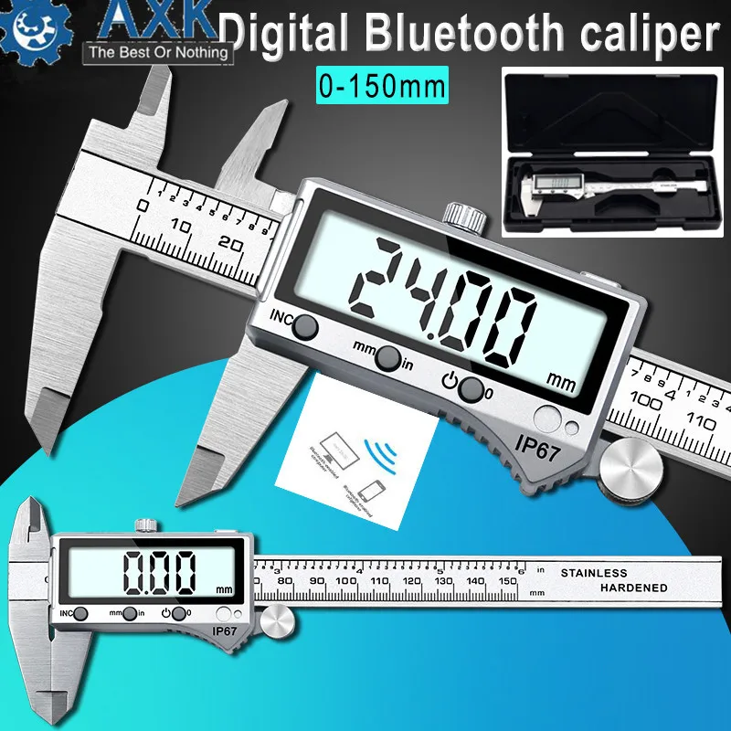 IP67 Bluetooth водонепроницаемый Цифровой точный штангенциркуль цифровой штангенциркуль из нержавеющей стали 0-150 мм DT220
