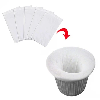 

5-Pack Pool Skimmer Socks, Perfect Pool & Spa Savers for Filters, Baskets, and Skimmers Pack,White