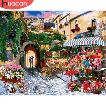

HUACAN Painting By Number House Drawing On Canvas HandPainted Painting Art Gift DIY Pictures By Number Flower Kits Home Decor