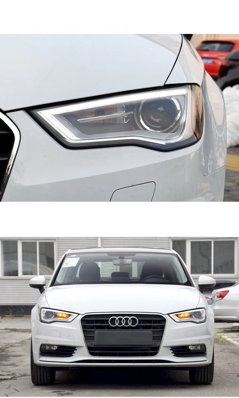 DY_L Автомобильная стильная головная лампа для Audi A3 2013- A3 фары A3 светодиодный фонарь DRL Объектив Двойной Луч Биксеноновые HID аксессуары