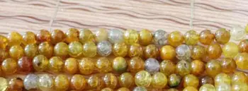 

Natural Tourmaline tea Yellow and black dragon pattern Round Spacers Loose Beads For Jewelry Making DIY Bracelets