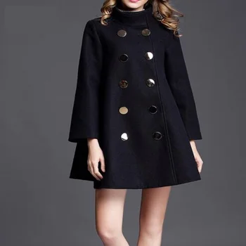 

Fashion Plus Size Winter Coat Women Long Wool Coats High Quality Double Breasted Woolen Jacket Poncho Autumn Cashmere Coat Lady