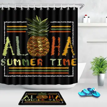 

Pineapple Print Shower Curtain Waterproof Polyester Fabric Fruit Bath Curtains Summer Home Decor Shower Curtain For Bathroom