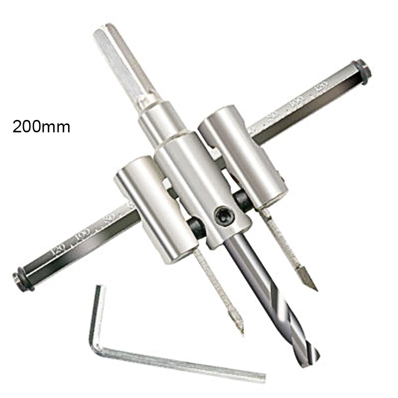 200mm Newly Adjustable Drill Bit Woodworking Hole Opener Metal Wood Circle Hole Saw Drill Bit Cutter MJJ88 Free Shipping - Цвет: 200mm