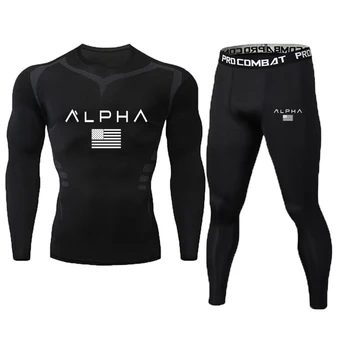 

Fitness sportswear men's stretch basketball running sports quick-drying tights suit MMA gym compression running clothes men