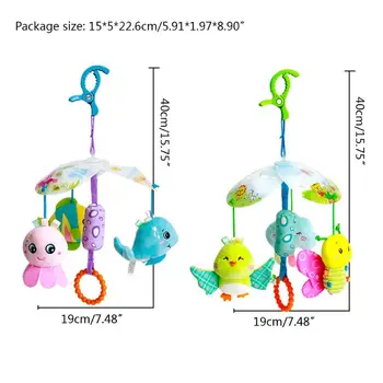 

Baby Crib Mobile Rattles 0-12 Months Rotating Bed Bell Educational Plush Toys R2JF