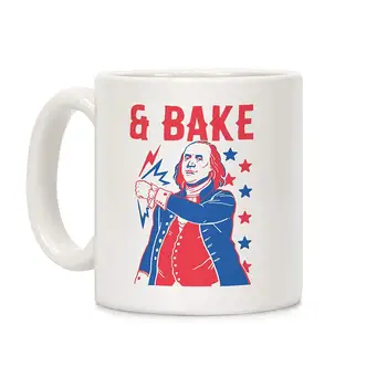

Shake & Bake: Benjamin Franklin White 11 Ounce Ceramic Coffee Mug