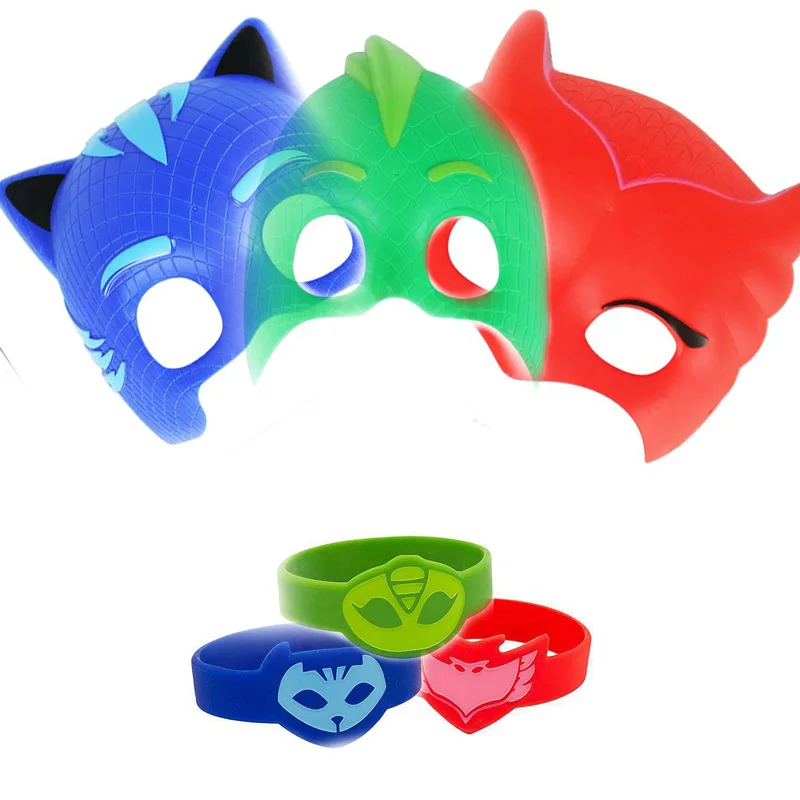 

Pj Masks Connor Greg Amaya Cartoon Anime Character Cute Creative Mask Bracelet Decoration Cosplay Halloween Party Birthday Gift