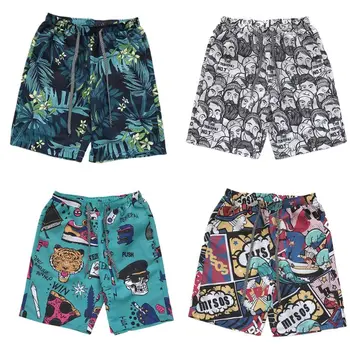 

Mens Plus Size Quick Dry Swim Trunks Tropical Leaf Cartoon Graphic Print Surfing Beach Shorts Summer Holiday Drawstring Pants