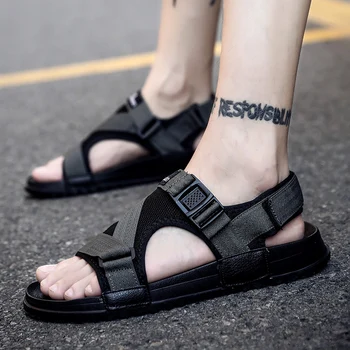 

Summer Fashion Sandals Men Breathable Casual Roman Shoes Comfortable Beach Sandals Man Outdoor Sandalia Flat Shoes Flip Flops 46
