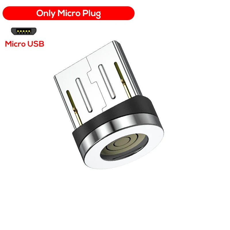 Only Micro USB Plug TOPK AM37 Быстрая зарядка Магнитный зарядный кабель mi cro usb type C кабель для iPhone X Xs Max 11 8 7 6 Xiaomi mi note 10 телефонные кабели - Цвет: Only Micro USB Plug