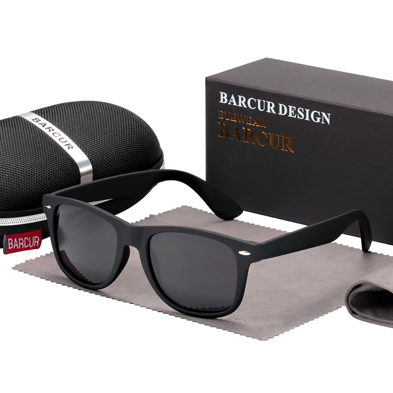 BARCUR ретро мужские солнцезащитные очки винтажные модные классические Брендовые женские солнцезащитные очки унисекс UV400 - Цвет линз: Black