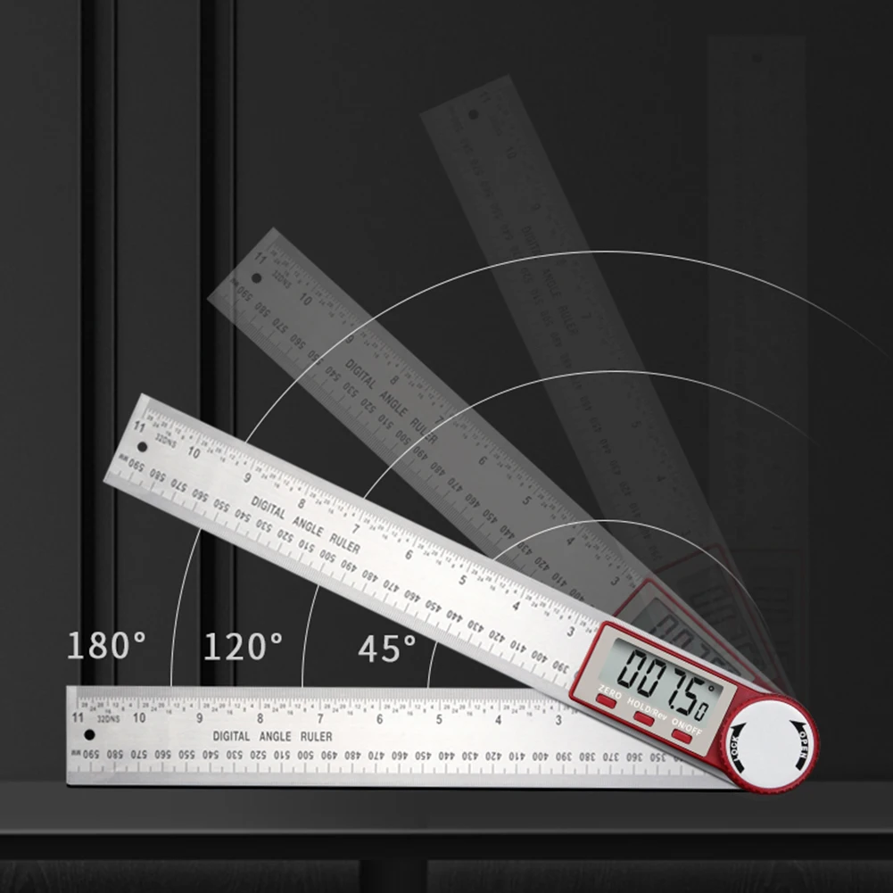 Règle d'angle de rapporteur numérique, 300mm 12 pouces, détecteur d'angle,  inclinomètre, balance goniomètre électronique, jauge d'angle de rapporteur  | AliExpress