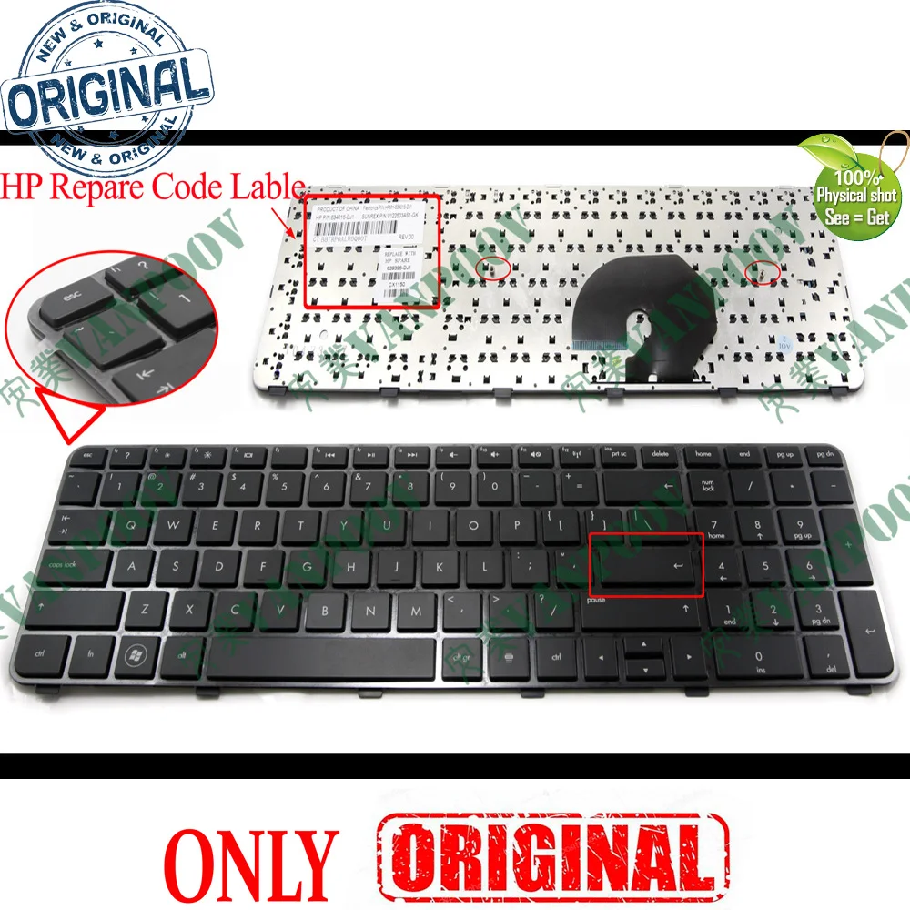 

New US English Notebook Laptop Keyboard for HP Pavilion DV7-6000 DV7 DV7t-6100 6200 6101TX 6151TX 6153TX 6C40 6050TX Black Frame