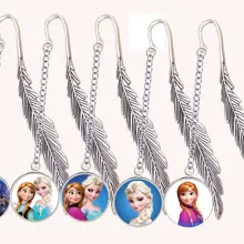 Анна Снежный кулон в виде королевы Закладка-перо блокнот книга для чтения принцесса стекло кабошон мультфильм для женщин девочек мода талисманы подарки