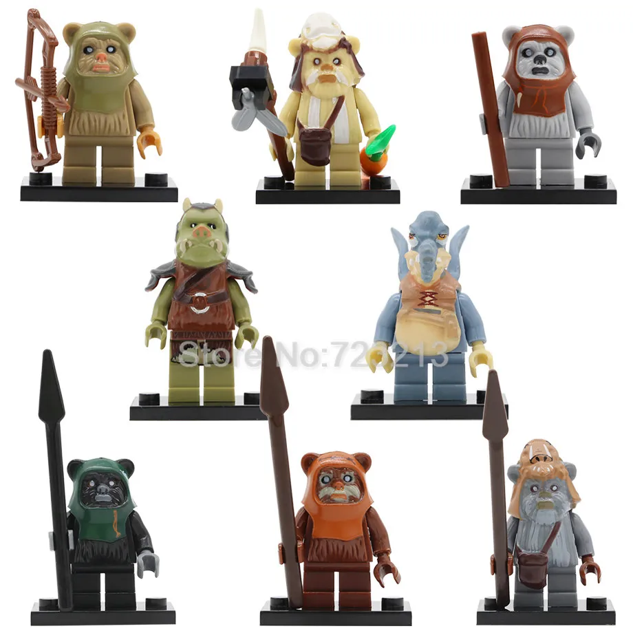 8 шт. Звездные войны Набор фигурок Ewok Warrior Watto Chief Chirpa Калитка Logray Tokkat Gamorrean pasloo Teebo строительные блоки игрушки - Цвет: PG8067