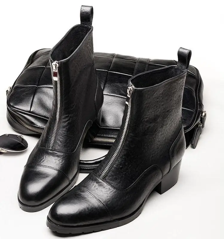 

Осенне-зимние Ботинки Martin из натуральной кожи на высоком каблуке мужские повседневные деловые рабочие ботинки для отдыха теплые уличные ботинки с круглым носком