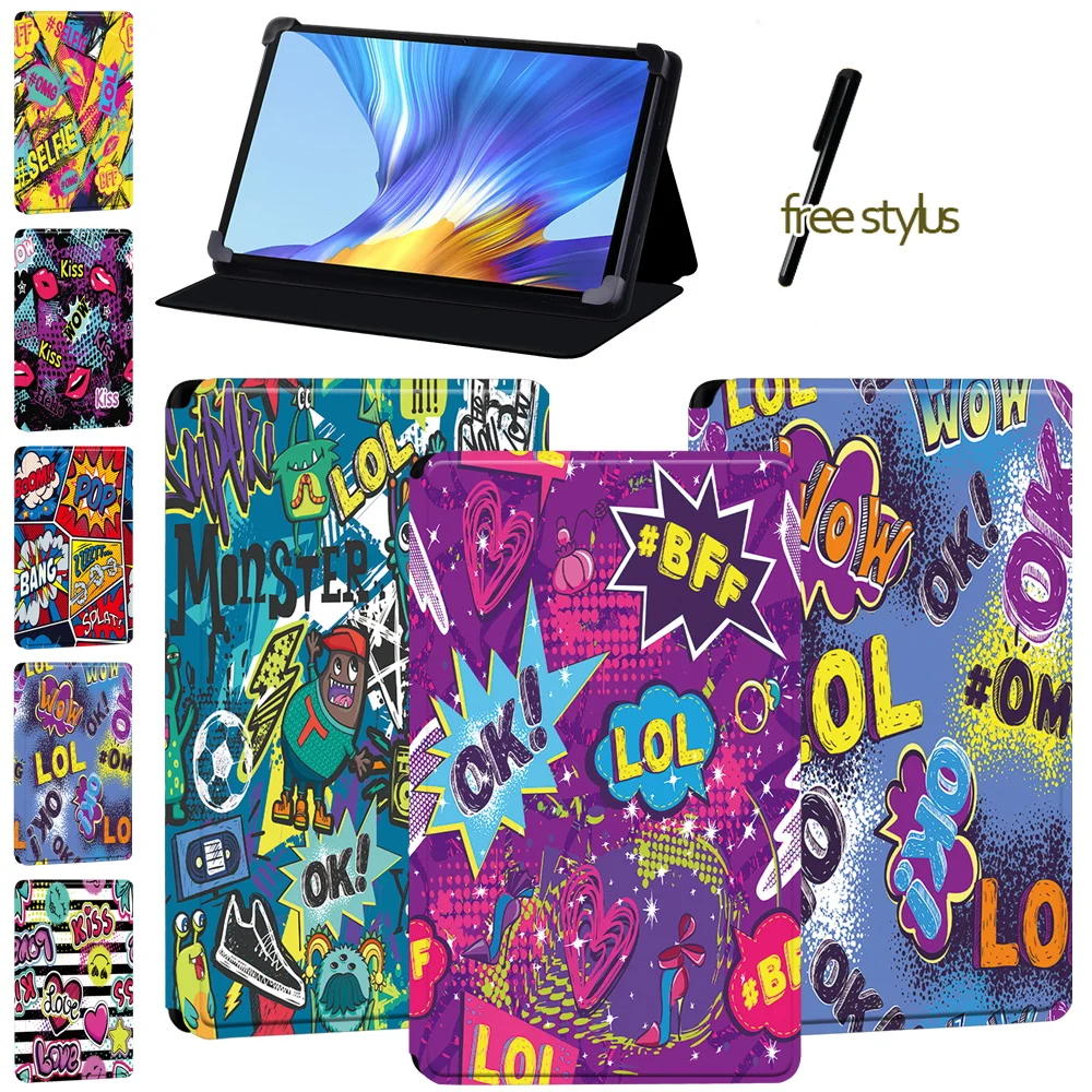 

Tablet Case for Huawei Enjoy Tablet 2 10.1/MatePad(10.4/10.8)/Honor V6/MatePad(Pro 10.8/T8) Graffiti Series Cover Case + Stylus
